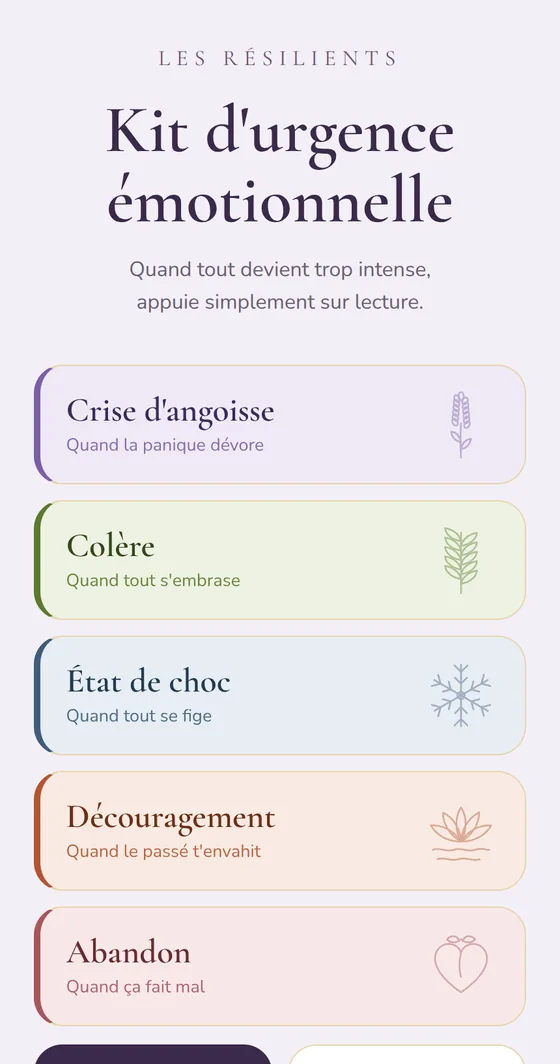 L'accueil du Kit : les cinq émotions accompagnées