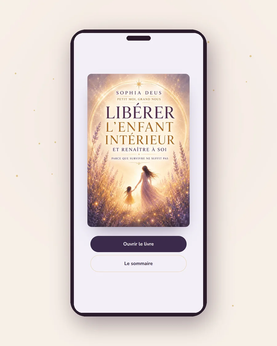 Le livre « Petit moi, grand nous » ouvert sur un téléphone